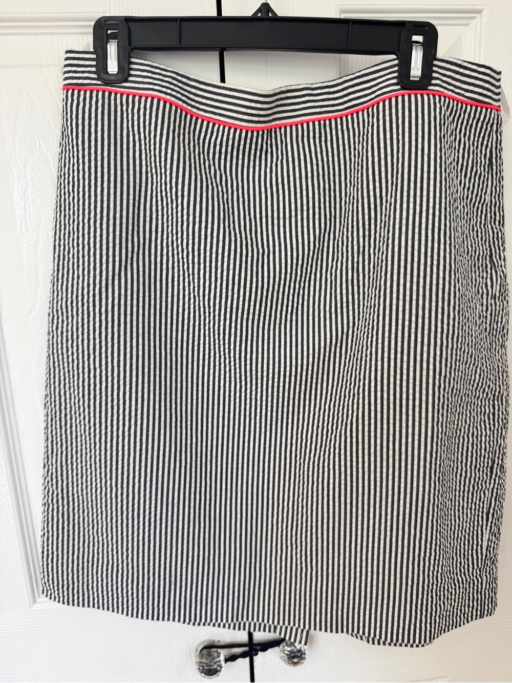 J.Crew The Pencil Skirt Size 12 Seersucker Stripe Coastal Preppy Summer Skirt
